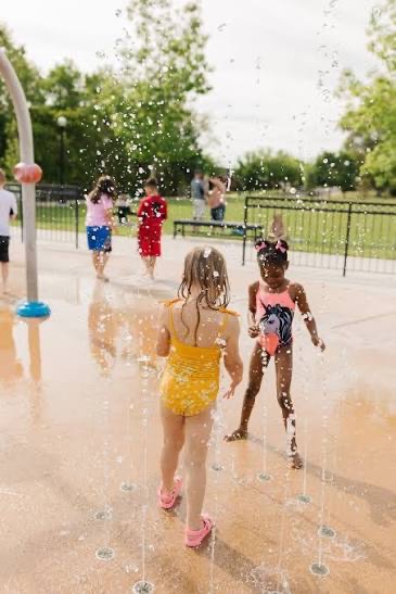Kids at the Hoboken splash pad